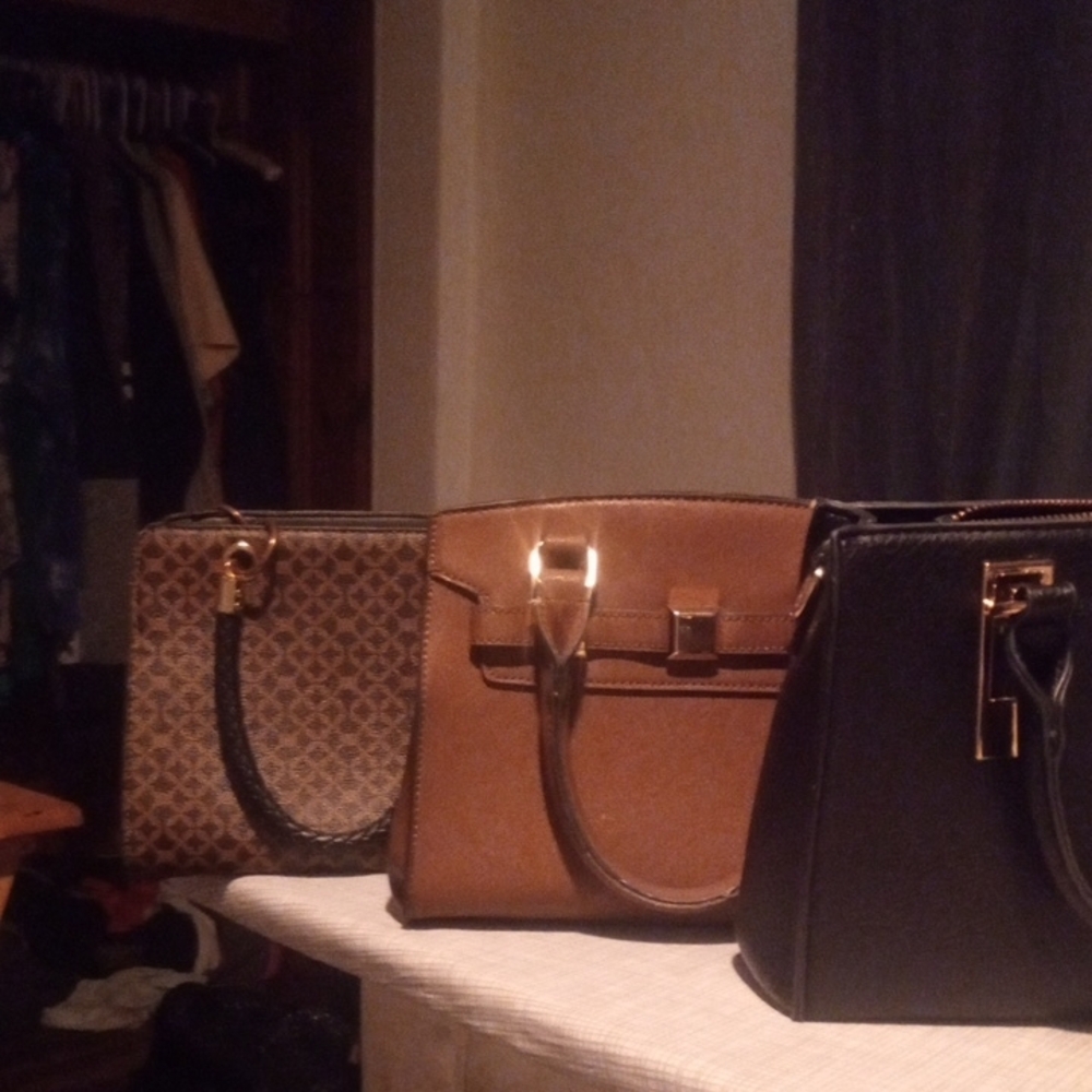 Designer Handbag Trio - Brown and Black